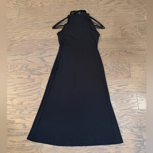 Ralph Lauren - Lauren Black Beaded Neck Halter Top Size Medium